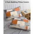 thumbnail image 3 of Burnt Orange Grey Pillow Covers Standard Size 2 Pack, Modern Abstract Oil Painting Soft Bed Throw Pillowcases Breathable Cooling Long Lumbar Body Pillow Sham Cover for Bed Sofa 20''x26'', 3 of 7