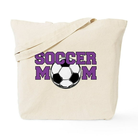 CafePress - SOCCER Mom In Purple Tote Bag - Unisex Canvas Tote Bag, Beige, 1-Piece
