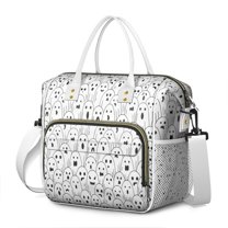 Black and White Halloween Ghosts Womens Lunch Box for Work,Insulated Large Lunch Bag for Tween and Teen,Loncheras Para Mujer,Leakproof Adult Lunch Bag for Work,Beach,Travel,Picnic,Camping