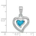 thumbnail image 2 of 925 Sterling Silver Created Blue Opal Inlay Heart Shaped Pendant, 2 of 2