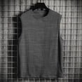 thumbnail image 3 of cocolona Mens Summer Solid Color Tank Tops Crew Neck Sleeveless Stretchy Sports Shirts Gym Workout Running Tank Tops, 3 of 4