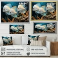 thumbnail image 4 of Designart "Wonderland of White and Blue Butterfly Fish" Animals Framed Wall Art - Modern White Butterfly Fish Entryway Framed Wall Art Print, 4 of 6