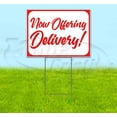 thumbnail image 1 of NOW OFFERING DELIVERY (18" x 24") Yard Sign, Includes Metal Step Stake, 1 of 6