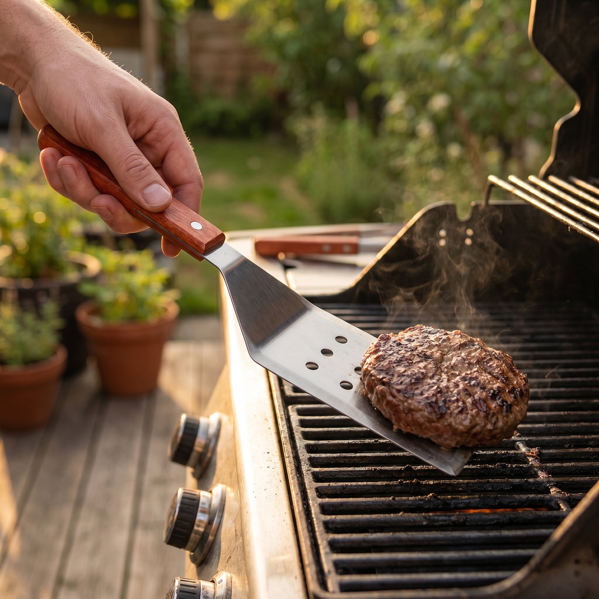 Unique Bargains Kitchen Utensils Spatula for Flipping and Frying Silver 12.3x2.8 inch