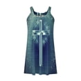 thumbnail image 4 of VEKDONE Robe Maxi à Imprimé Mode pour Femmes Été Aguichant à Dos Nu Hawaïenne de Plage Robe Décontractée Coupe Ample Évasée Robes d'Été Col Rond Robes Plissées Bleu Marine m, 4 of 5