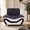 Black & White01, variant on Gewnee Accent Chair Single Sofa, 42" Breathable Leather Sofa Chair with Solid Wood Frame & Metal Legs, Modern Furniture for Living Room Bedroom Office, Black & Red