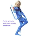 thumbnail image 5 of Boys Girls Jumpsuit Blue Aliens Cosplay Costume Bodysuit for 3-10 Year, 5 of 6