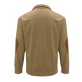 thumbnail image 4 of UVEASISHA Mens Button Collar Sweatshirt 2025 Fall Winter Corduroy Sweatshirts Cowboy Vintage Long Sleeve Pullover with Elbow Patches Khaki L, 4 of 5
