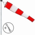thumbnail image 4 of Outdoor Windsock, Wind Direction Indicator In Red And White 150x30x15cm. Suspension Swivel, Weatherproof, Wind Direction Indicator - Pengj, 4 of 5