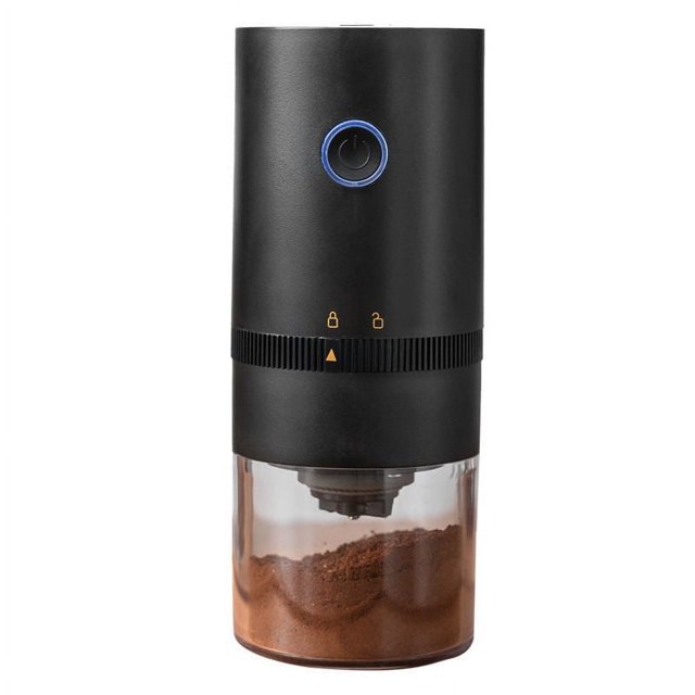 1 molinillo de café eléctrico portátil negro, molinillo de café eléctrico recargable por USB, máquina de café pequeña