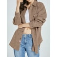 thumbnail image 5 of SSLR Womens Corduroy Shacket Jacket Shirt Oversized Button Down Shirts Long Sleeve Casual Tops, 5 of 8