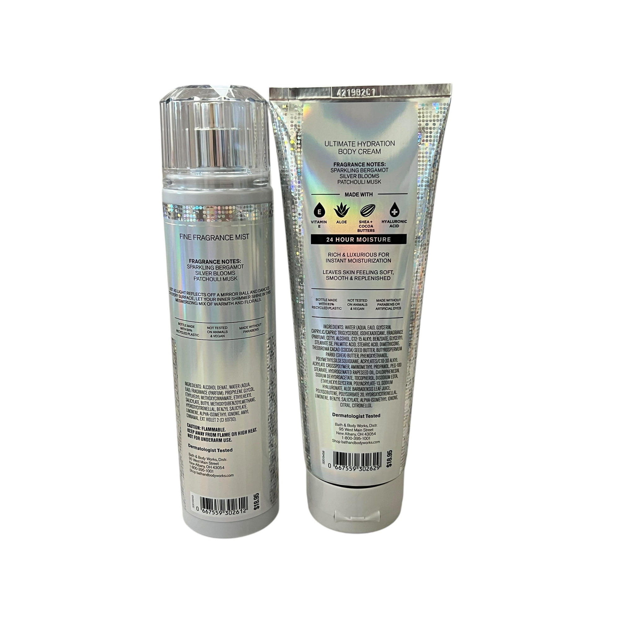 【新品】バスアンドボディワークス　Platinum セット Bath & Body Works Platinum Hydrating Body Cream & Body Mist