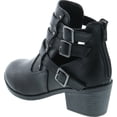 thumbnail image 3 of Forever Link Eury-1 Women's Fashion Round Toe Buckles Low Heel Ankle Booties Shoes, 3 of 7