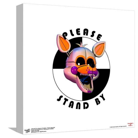 Gallery Pops Five Nights at Freddy's - Please Stand By Canvas Wall Art, Unframed Version, 12" x 12"