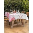 thumbnail image 3 of Outdoor Tablecloth with Umbrella Hole for Patio/Picnic/Party/Camping, Pink Coastal Waterproof Table Cloth Rectangle Table Cover Washable, Summer Ocean Coral Jellyfish Seahorse Starfish (60"x 102"), 3 of 8