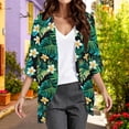 thumbnail image 4 of Noric Women's Floral Print Chiffon Cardigan Casual 3/4 Sleeve Open Front Loose Fit Lightweight Daily Layering Cover Up, 4 of 5