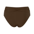 thumbnail image 5 of Women Mid Rise Bikini Bottoms Full Coverage Swimsuit Ruched Scrunch Swim Bottom Coffee M, 5 of 5