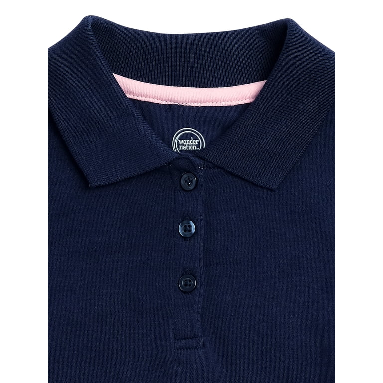 Wonder Nation Toddler Girls School Uniform Polo, 2-Pack photo 2