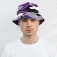 thumbnail image 4 of Bucket Hat for Men Women Unisex 100% Cotton Packable Foldable Summer Travel Beach Outdoor Fishing Hat - SM Purple Camouflage, 4 of 6