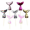 thumbnail image 1 of O'Creme Assorted-Color Sequined Puffy Mermaid-Tail Cake-Topper Set, Total 7 Pieces, 1 of 1