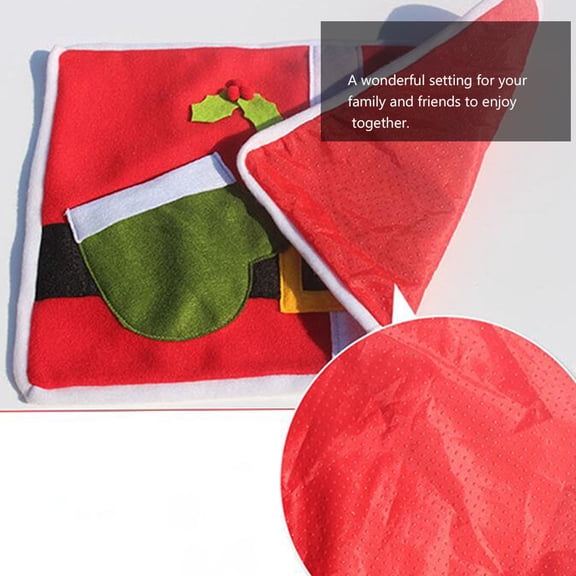 FELTECHELECTR 1Pc Christmas Placemat Washable Table Mat with Holiday Pattern for Cafe and Home Decor