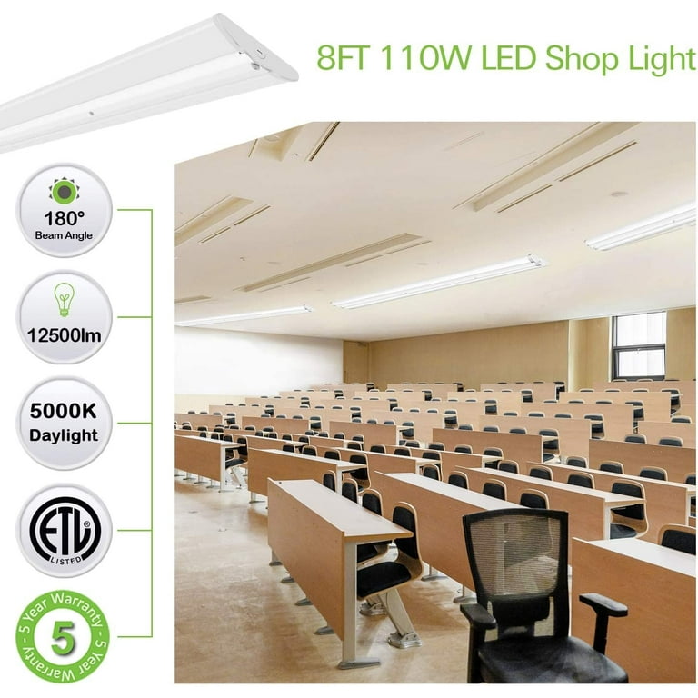 110W 8FT LED Shop Lights Ultra Slim LED Wraparound – Hykolity