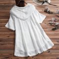 thumbnail image 3 of Aligament Womens Summer Tops, Flower Loose Long Casual Blouse Sleeve Shirt Print Button Women Top O Neck Women's Blouse, White 3XL, 3 of 4