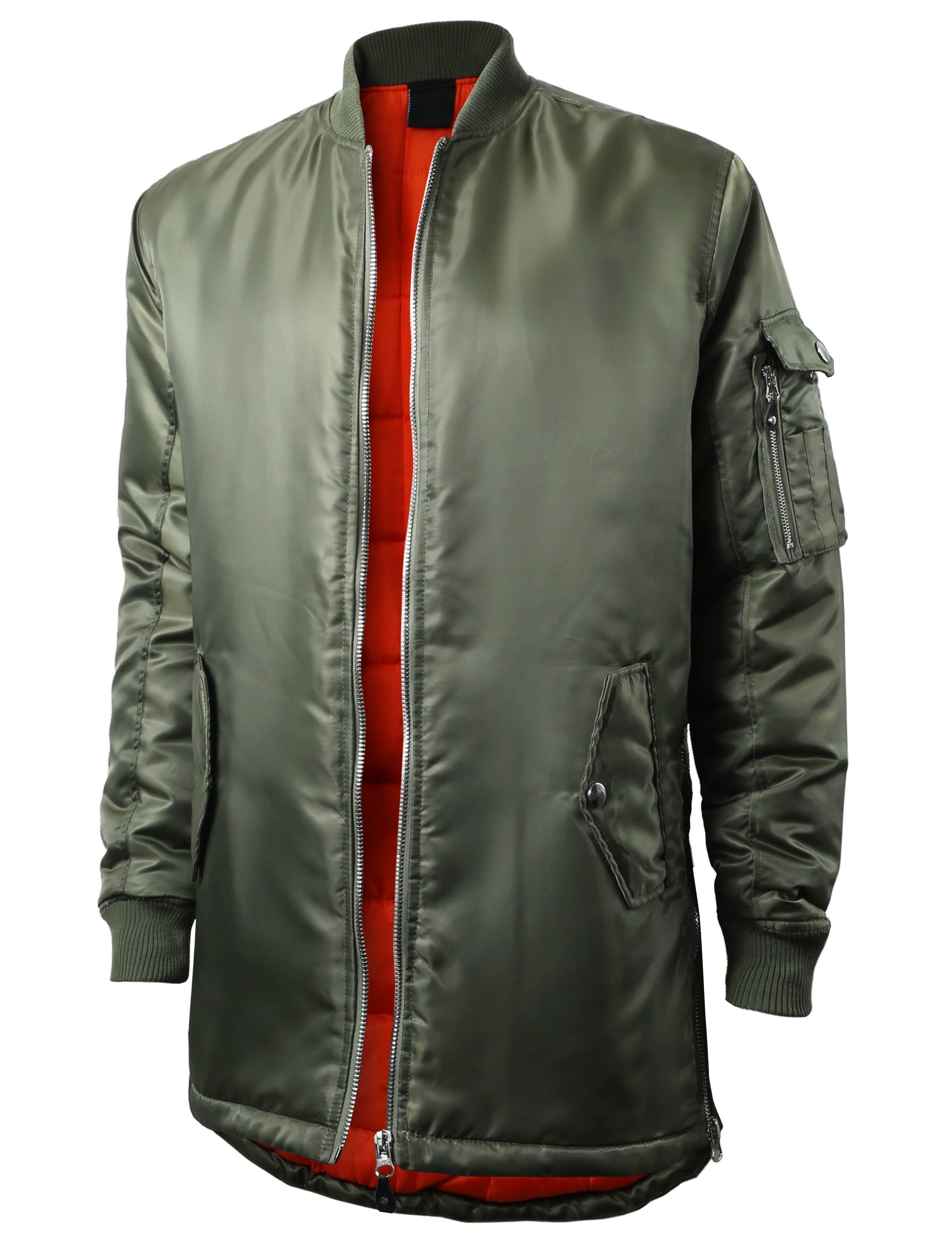 Ma Croix Mens Quilted Bomber Jacket Hip Hop