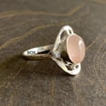 thumbnail image 4 of 925 Sterling Silver Ring For Womens, Natural Rose Quartz Ring Gemstone Unique Handcrafted Ring For Her, 4 of 6