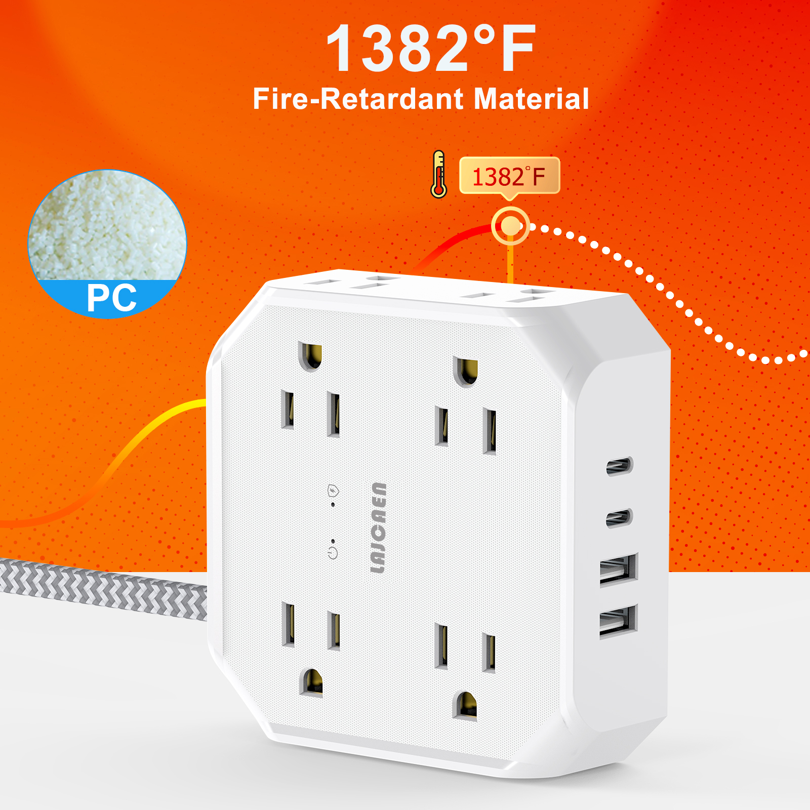 Lajcaen 5 Ft Surge Protector Power Strip With 8 Outlets photo 7