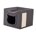 thumbnail image 2 of Cama para gatos tipo cueva, doble capa, cubo grande plegable, lavable, cubierta de verano para múltiples usos. Gris, 2 of 9