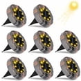 thumbnail image 1 of Luces solares para jardín de color blanco cálido de 6000 K, 8 luces LED para exteriores, impermeables, IP65, para césped, patio y jardín, lámparas solares de ahorro de energía, 1 of 5