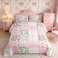 thumbnail image 2 of Manfei Cute Floral Bow Full Size Comforter Sets 3-Piece,Checkered Leopard Print Bedding Comforter Set,1 Comforter and 2 Pillowcases,Reversible, 2 of 6