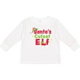 thumbnail image 3 of Inktastic Christmas Santa's Cutest Elf Boys or Girls Long Sleeve Toddler T-Shirt, 3 of 5