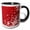 Black/White, variant on 3drose, Contemporary Red and White Flourishes with Circles Design, 11oz Two-tone Red Mug