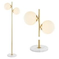 thumbnail image 3 of JONATHAN Y Oscar 60.5" 2-Light Modern Parisian Candlestick Iron LED Floor Lamp, Brass Gold/White, JYL1108A, 3 of 6