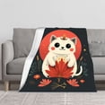 thumbnail image 2 of Cozy Flannel Blanket with Whimsical Cat Design - Soft Warm Perfect for Sofa Travel Bed & Chair - Durable & Stylish, 2 of 7