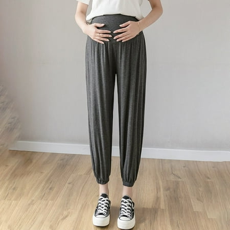 

Women Maternity Adjustable Waist Pants Pregnant Leggings Casual Trousers