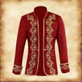thumbnail image 2 of FYEGRE Men's Elegant Retro Court Formal Stage Performance Wear Embroidered Nobleman Outfit for Events and Productions Red XL, 2 of 5