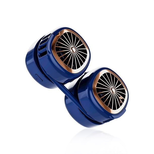 Ventilador de cuello colgante Plegable USB carga 360 grados bolsillo ventiladores sin hojas cuello eléctrico oficina de verano equipo de enfriamiento azul Eigraketly HA059207-01B