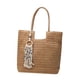 thumbnail image 4 of Bolso de hombro de paja para mujer, bolsa de regalo, bolso de playa de paja para ir de compras, trabajo, cumpleaños Caqui, 4 of 9