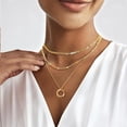 thumbnail image 3 of CROPD Gold Layered Necklaces for Women 14k Gold Plated Dainty Stackable Choker Necklaces for Women Trendy Layering Circle Paperclip Chain Cute Pendant Necklace Set Gold Jewelry for Women, 3 of 7