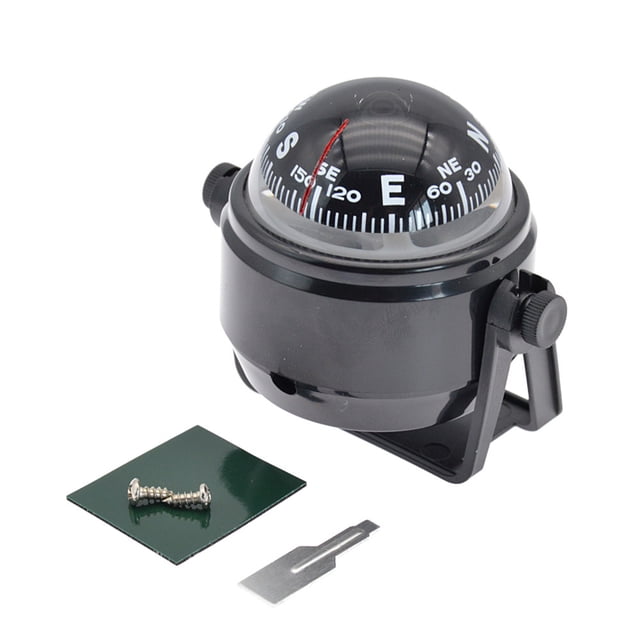 1 Set Boat Compass Direction Display Equipment Practical Simple Navigation Tools Sailing Tool with Clear Displaying for Outdoor Black