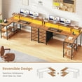 thumbnail image 4 of SEDETA L Shaped Desk with 4 Drawers and Storage Shelves, L Shaped Gaming Desk with LED Lights & Power Outlets, Computer Desk with Shelves & Drawer, Corner Desk Home Office Desk, Rustic Brown, 4 of 8