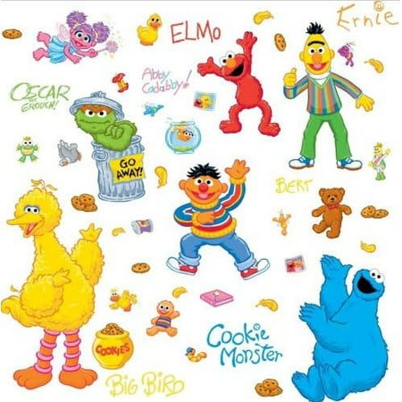 Sesame Street Wall Decals Elmo Big Bird Ernie Stickers Kids Baby