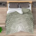 thumbnail image 4 of Boho Moss Green Sunrise Mid Century Throws Blankets Modern Abstract Decorative Blankets Boho Minimalist Geometric Aesthetic Soft Warm Bed Bedding Blankets for Couch Bedroom Office 40"x50", 4 of 6
