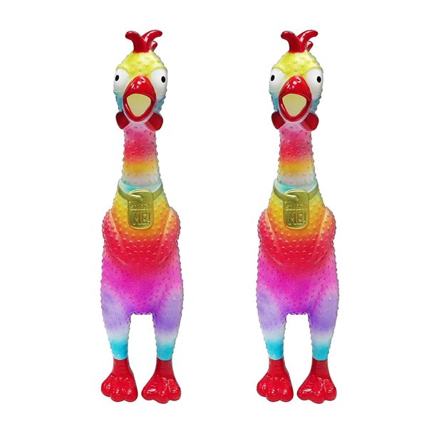 Animolds Mini Tie Dye Screaming Chicken Non Toxic Rubber Chicken Toy