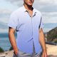 thumbnail image 3 of Mens Casual de Manga Corta Botón Abajo Camisas de Impresión Turndown Cuello Botón Camisa Poliéster, Moda de Verano Superior para Hombres Al Aire Libre, 3 of 6