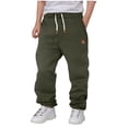 thumbnail image 2 of Tdoqot Boys Sweatpants with Pockets- Casual Baggy Drawstring Elastic Waist Jogger Pants Army Green Size 10, 2 of 6