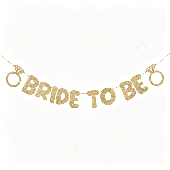 CCOCC Pre Strung Bride to Be Glitter Banner Bridal Shower Decorations Bride to Be Sign Bachelorette Party Banner Bridal Shower Garland for Engagement Wedding Party Decorations(Champagne Gold)